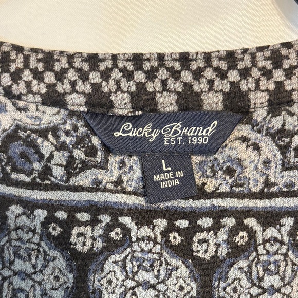 Lucky Brand Black and White Patterned Blouse - Picture 3 of 4